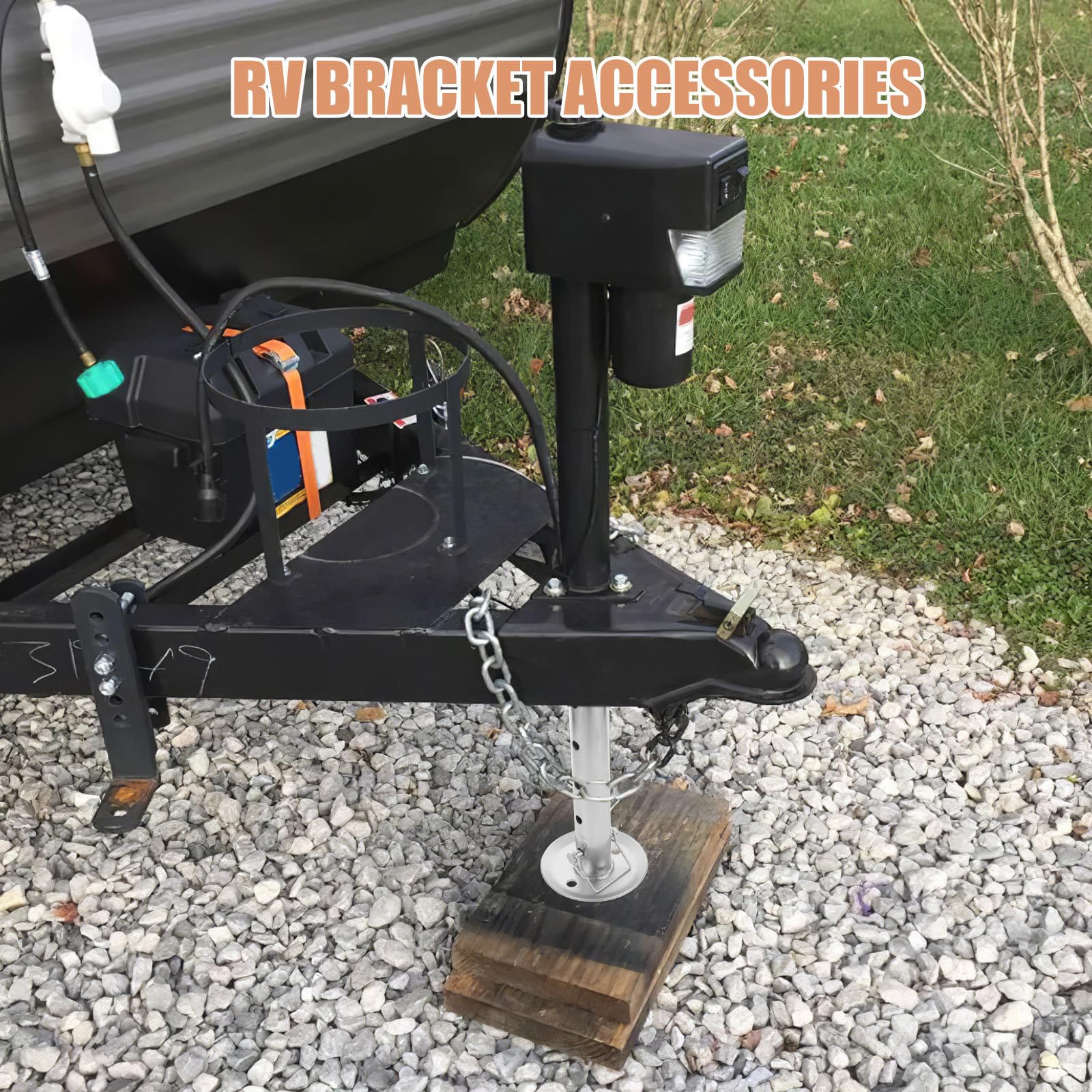 Tubo de Gato para Remolque Pata de Repuesto para Gatos de Remolque y Caravanas Acero al Carbono Plata Altura Ajustable Manual