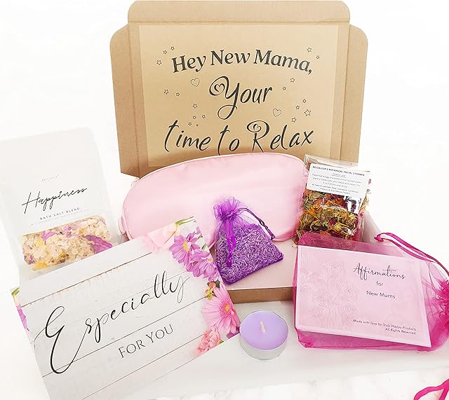 Bellalisia New Mum Pamper Kit, Lovely Relaxing Baby Shower Gifts for Mums To Be For Her To Pamper and Relax. New Mum Hamper Presents. Mums Self Care Spa Box Set, Women Beauty Gifts For Mummy to Enjoy.
