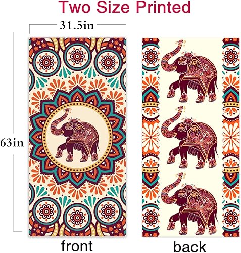 Miniatura 2 de Malihome Toalla de playa fina de secado rápido, sin arena, súper absorbente, estampado de dos lados, manta grande de gran tamaño para viajes,