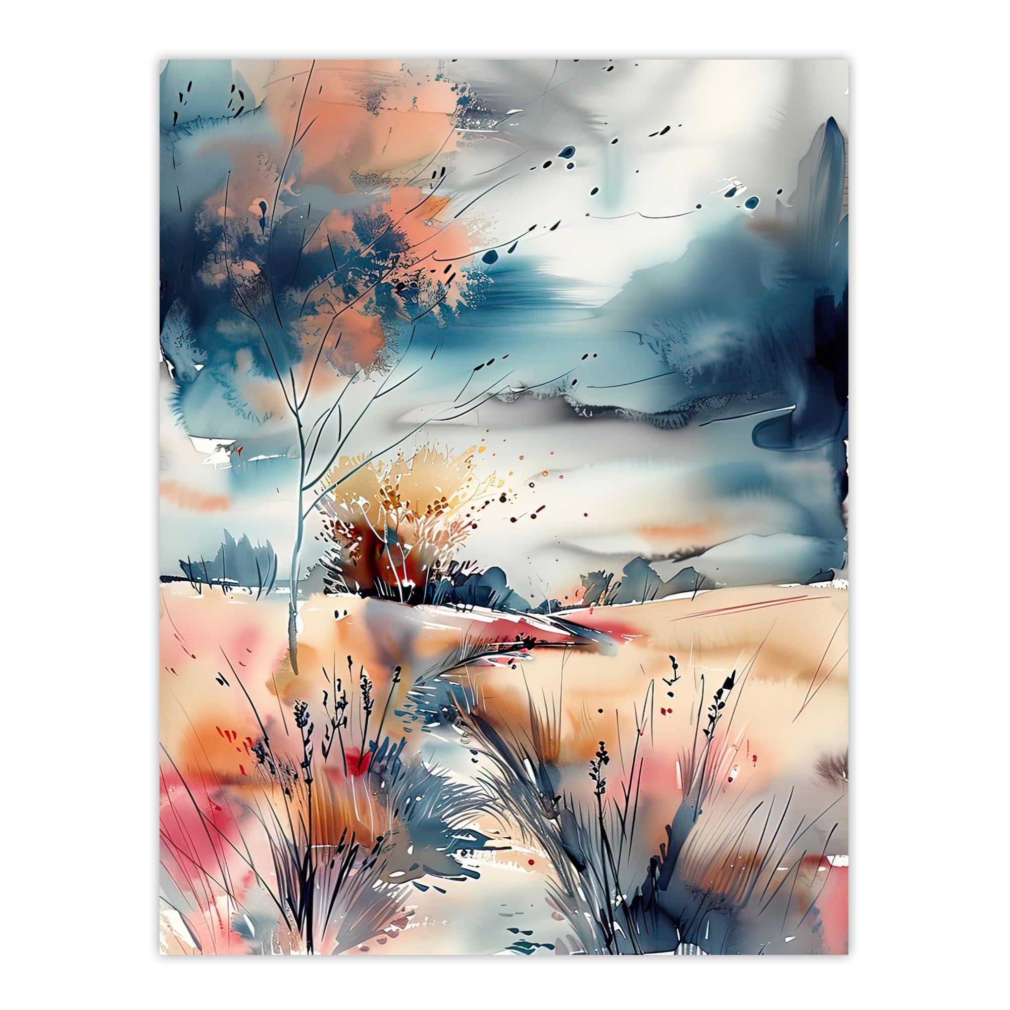 Artery8 Arles Wheat Fields Storm Clouds Watercolour Living Room Large Wall Art Poster Print Thick Paper 18X24 Inch