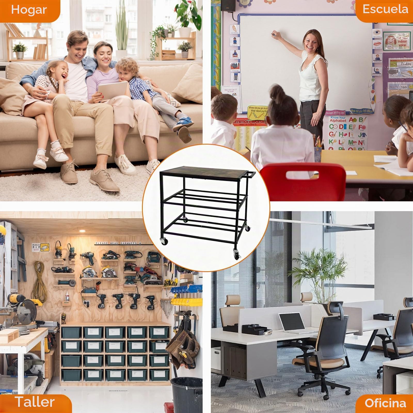 Estantería de almacenamiento de filamentos para impresora 3D con ruedas, estantería para impresora móvil, estante de almacenamiento, soporte de bobina pesado, 3 niveles, accesorios de impresora