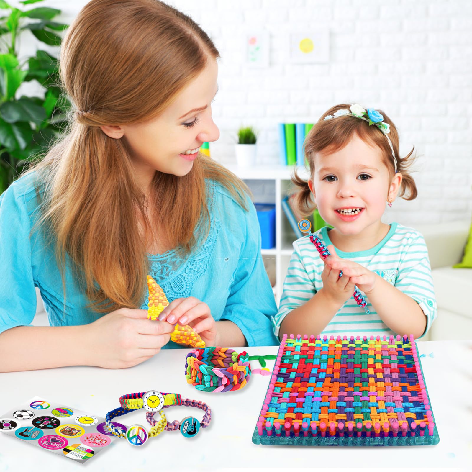 LetCart 288 Pezzi Kit Braccialetti Colorati per Bracciale Loom Bands Kit, Kit per Fare Braccialetti di Gomma per Ragazzi e Ragazze, Regalo di Tessitura, Set Creativo Fai-da-Te per Ragazze