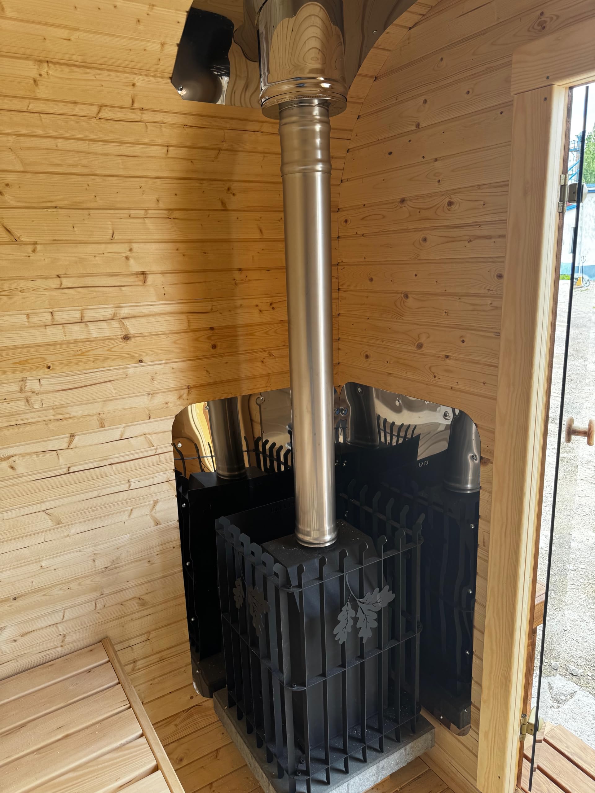 Fasssauna Gartensauna aus Fichtenholz mit Holzofen ETNA – 3-4 Personen