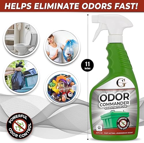 Miniatura 7 de Garbage Commander Odor Commander, botella de spray para control de olores, 22 onzas, aroma a hierba de limón, fabricada con orgullo en Canadá