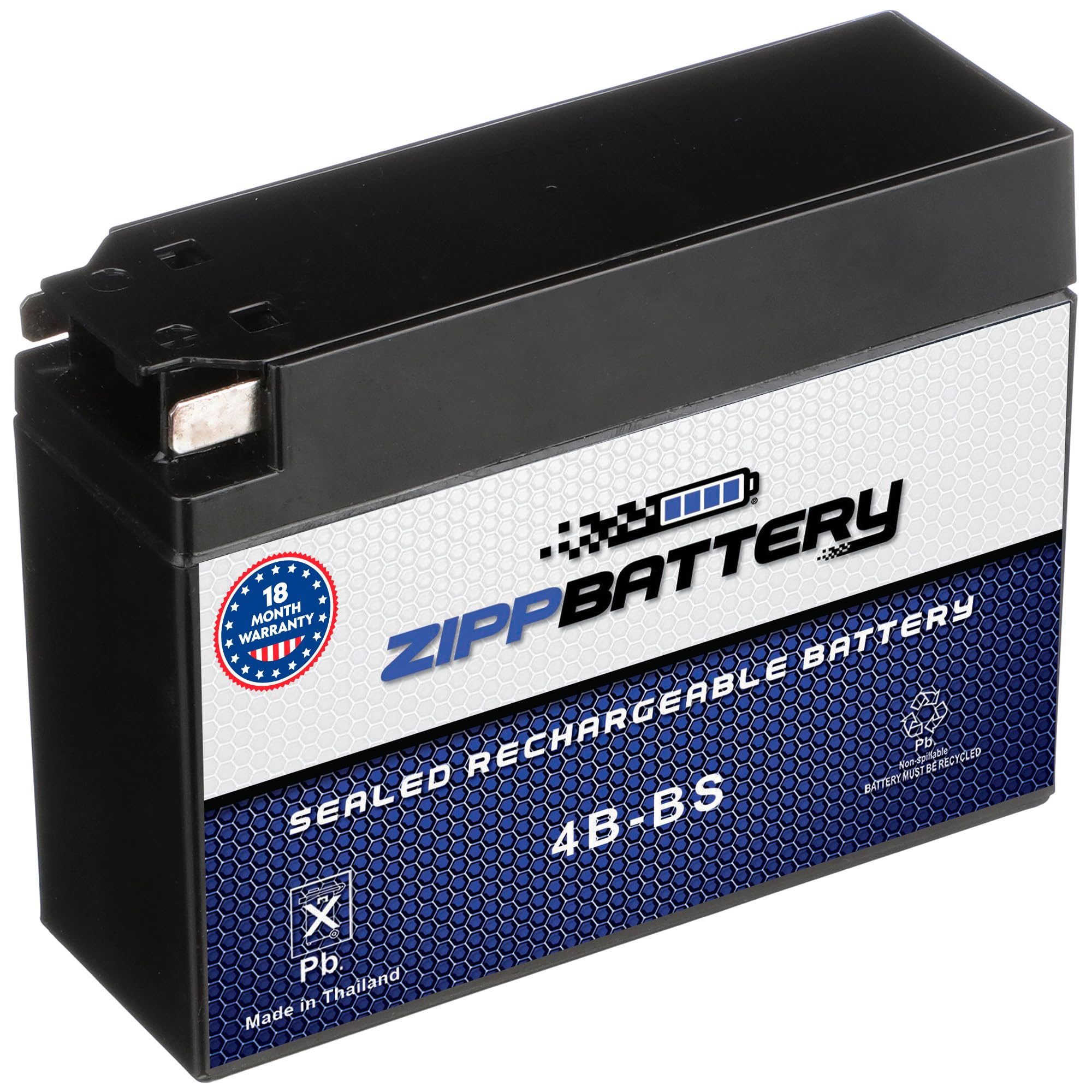 YTX4B-BS 12V 40 CCA AGM – Maintenance-Free 2Ah Battery for Scooter, Mini ATV, Pocket Bike – Tab Terminal – Fits Yamaha Zuma 50, Honda Metropolitan, Razor Pocket Mod, TaoTao 50cc