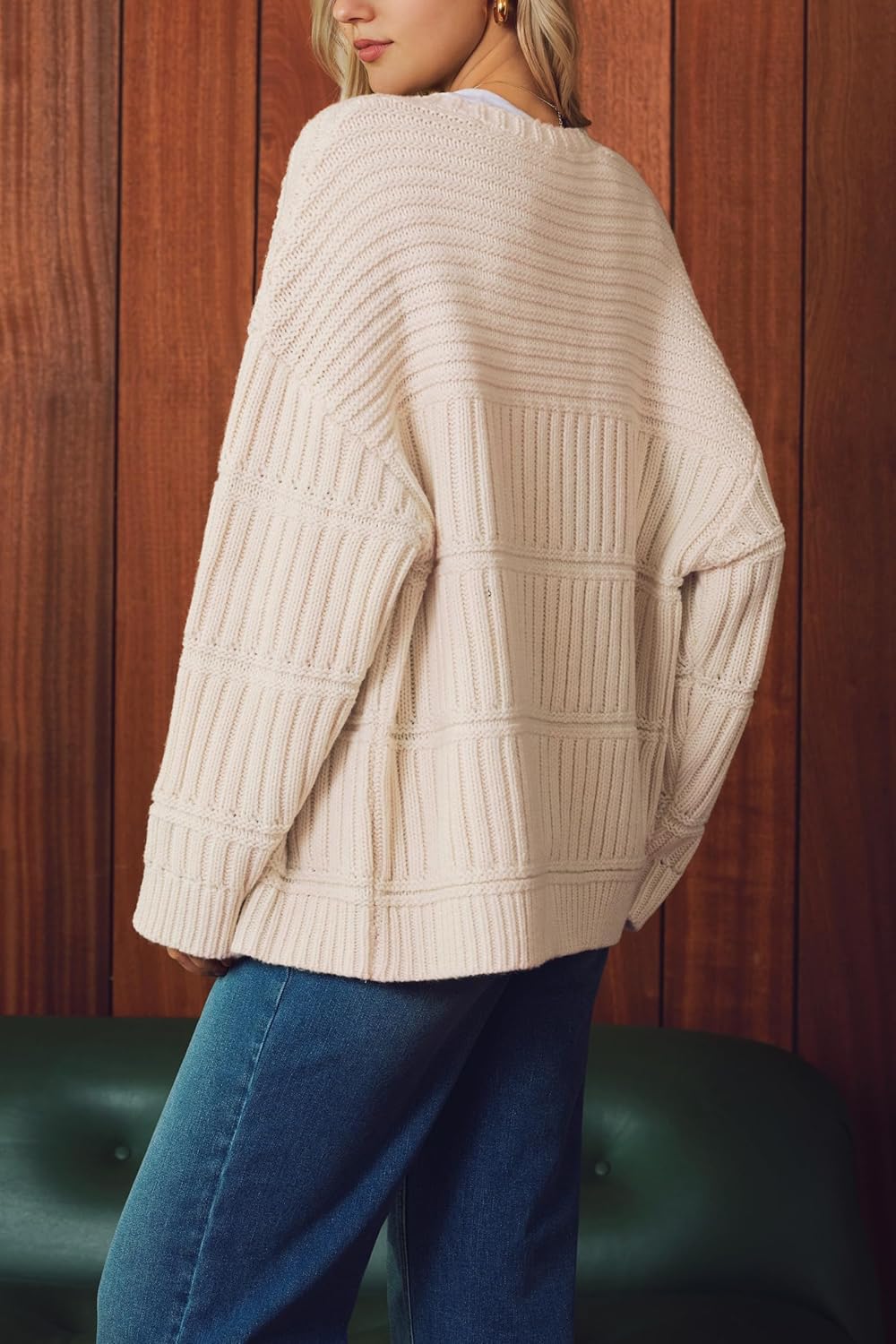 Arach&Cloz Women's Wool Blend Chunky Knit Winter Cardigan Sweaters Outfits - Image 5