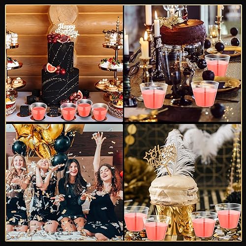 Vista 153 de Gejoy Vasos de plástico con borde de 9 onzas, vasos desechables para beber vino, vasos transparentes y elegantes de Halloween para suministros