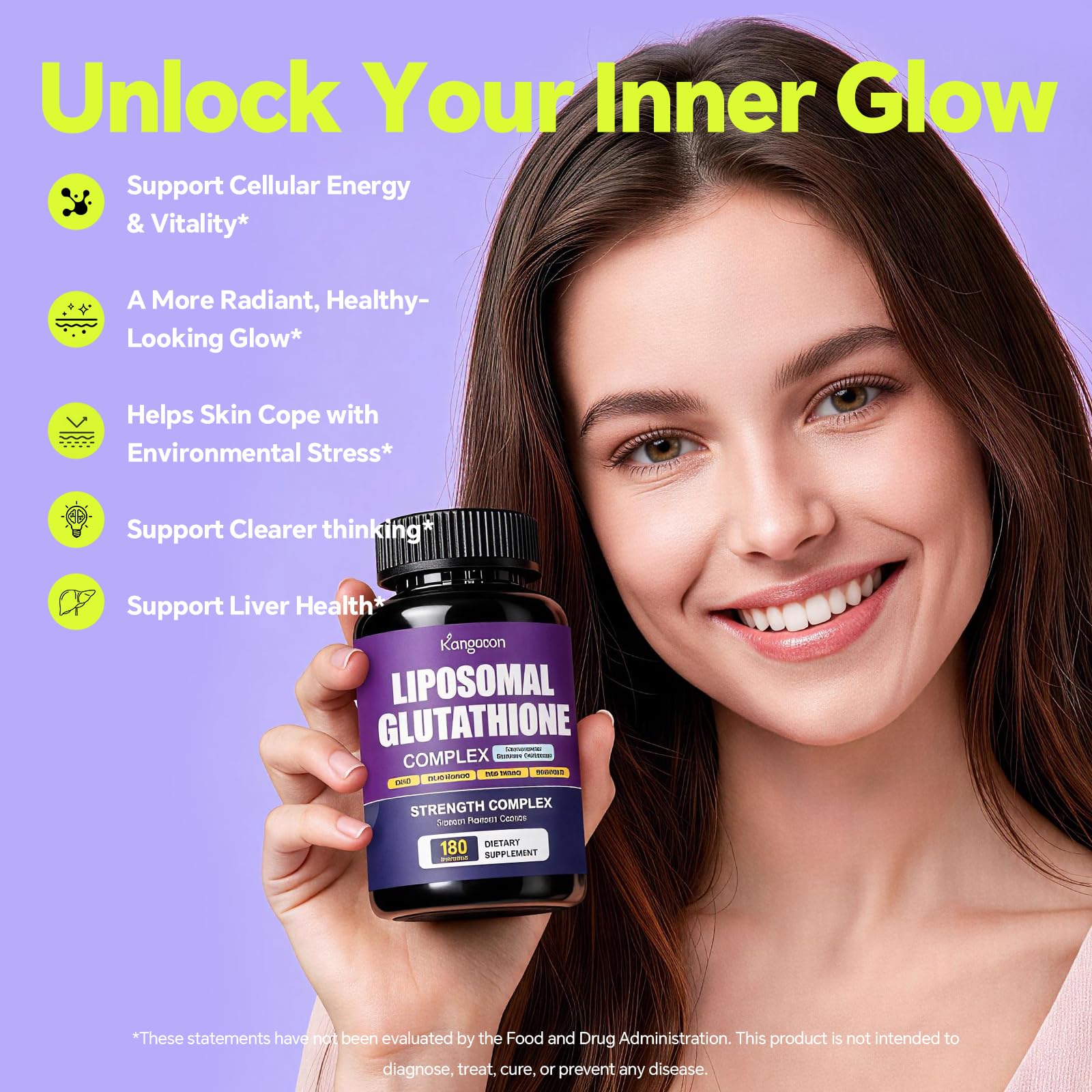 Liposomal Glutathione Supplement 1200mg Plus - with NAC, Milk Thistle, R-Lipoic Acid & Vitamin C, Built-in Regeneration System for Liver, Skin & Cellular Health, Non-GMO, 180 Capsules — Amazon image 5