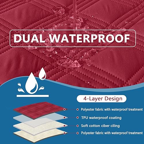 Miniatura 104 de hyha Manta de cama impermeable para perro, mantas suaves para mascotas, funda de sofá impermeable para perros, fundas reversibles lavables para