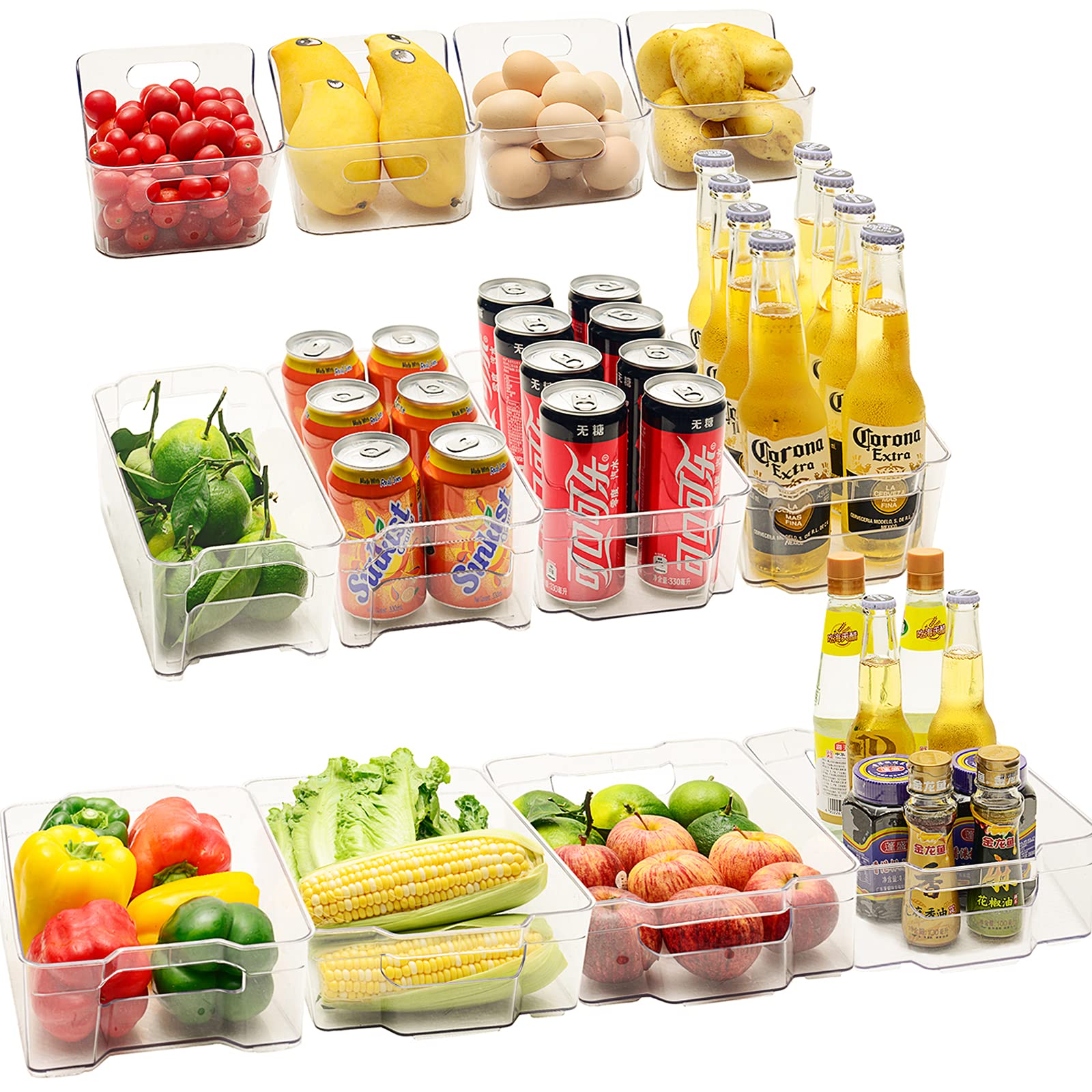 Buy Weokoli Set of 12 Pantry Refrigerator Organizers Bins , Stackable