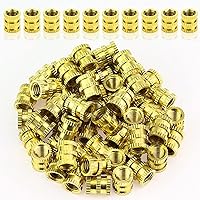 Vista 7 de 100 piezas de insertos de tuerca de latón, insertos roscados moleteados, piezas de incrustación, tuercas de incrustación, tuercas de latón de rosca