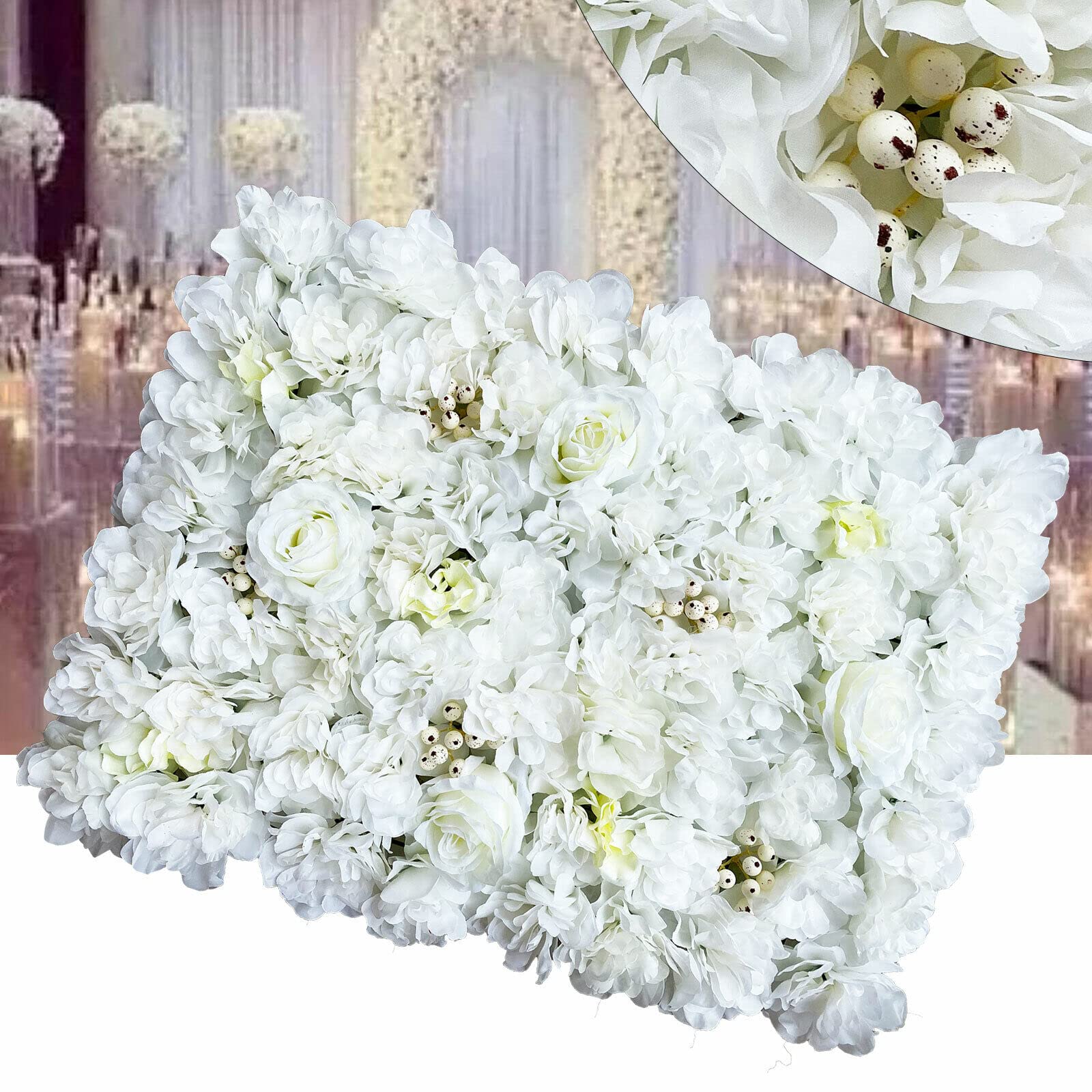Treeisland 12 unidades de flores artificiales grandes para decoración, pared de rosas, 40 x 60 cm, panel para manualidades, bodas, fotografía, fondo