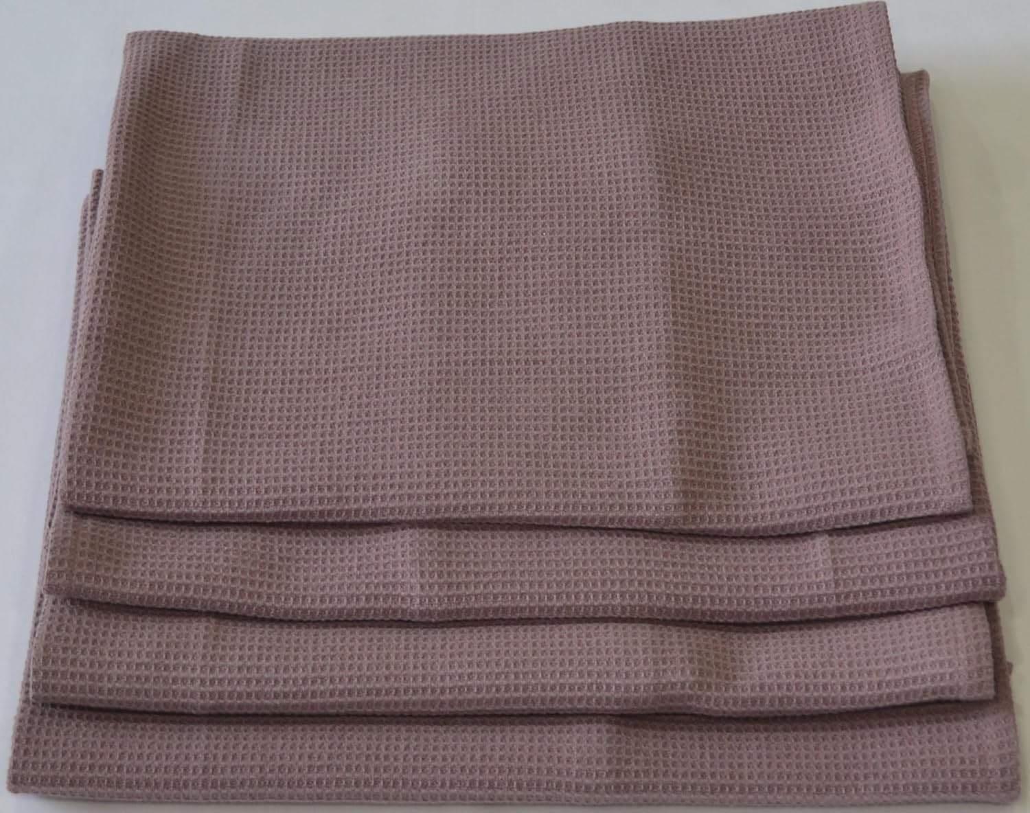 Waffle Hand Towels Pack of 4, 20X29 INCHES, 100% Natural Organic Cotton GOTS Certified (Mauve) Super ABSORBANT & Quick Dry, NO SOFTENERS, Environment Friendly