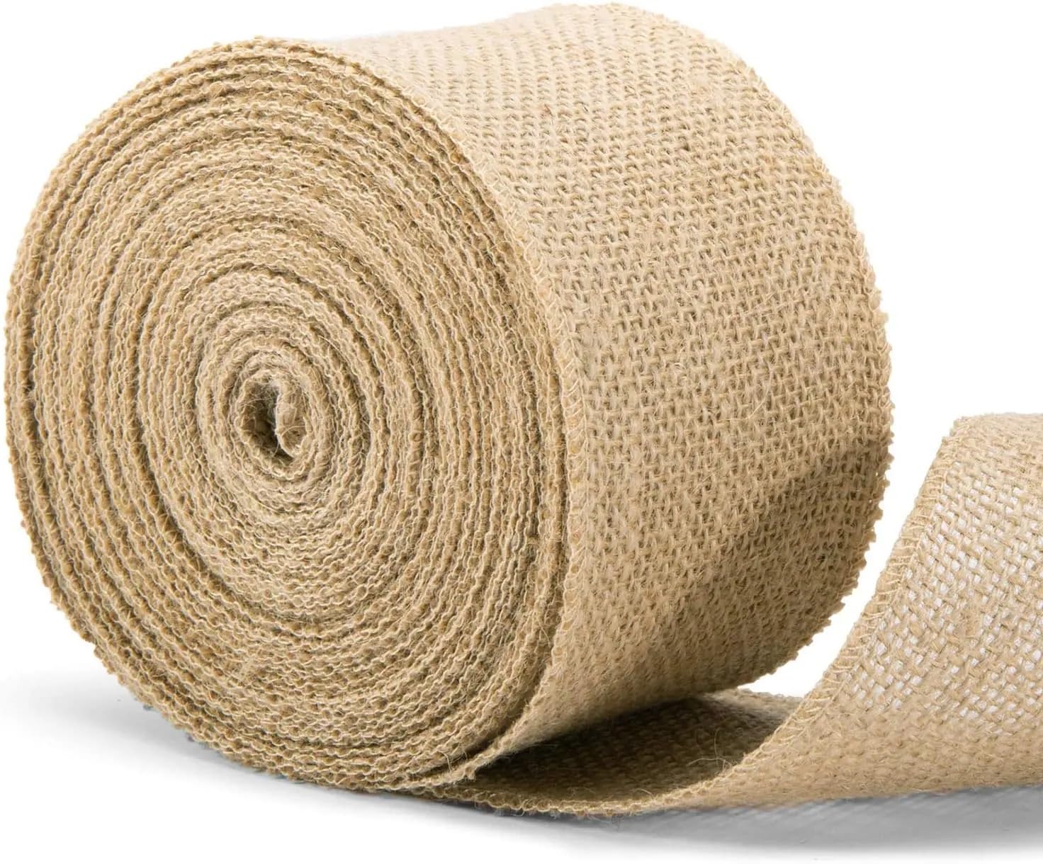 Jute Burlap Ribbon, Jute Burlap Ribbon Fabric 10m x 25-150mm for Crafts