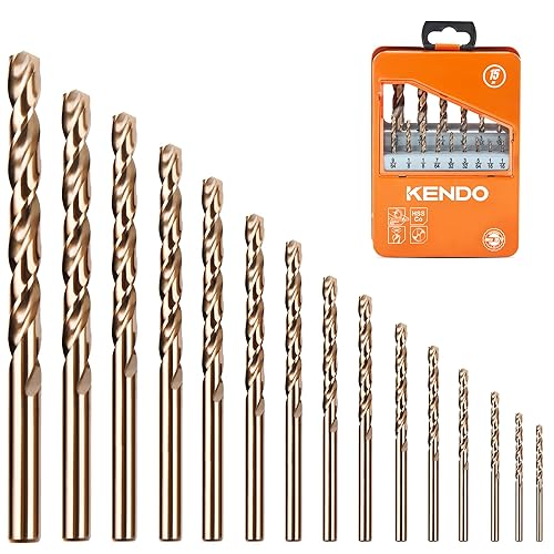 Miniatura 3 de KENDO Juego de sierra de agujero+KENDO Juego de brocas de cobalto 15 piezas (116"-38")