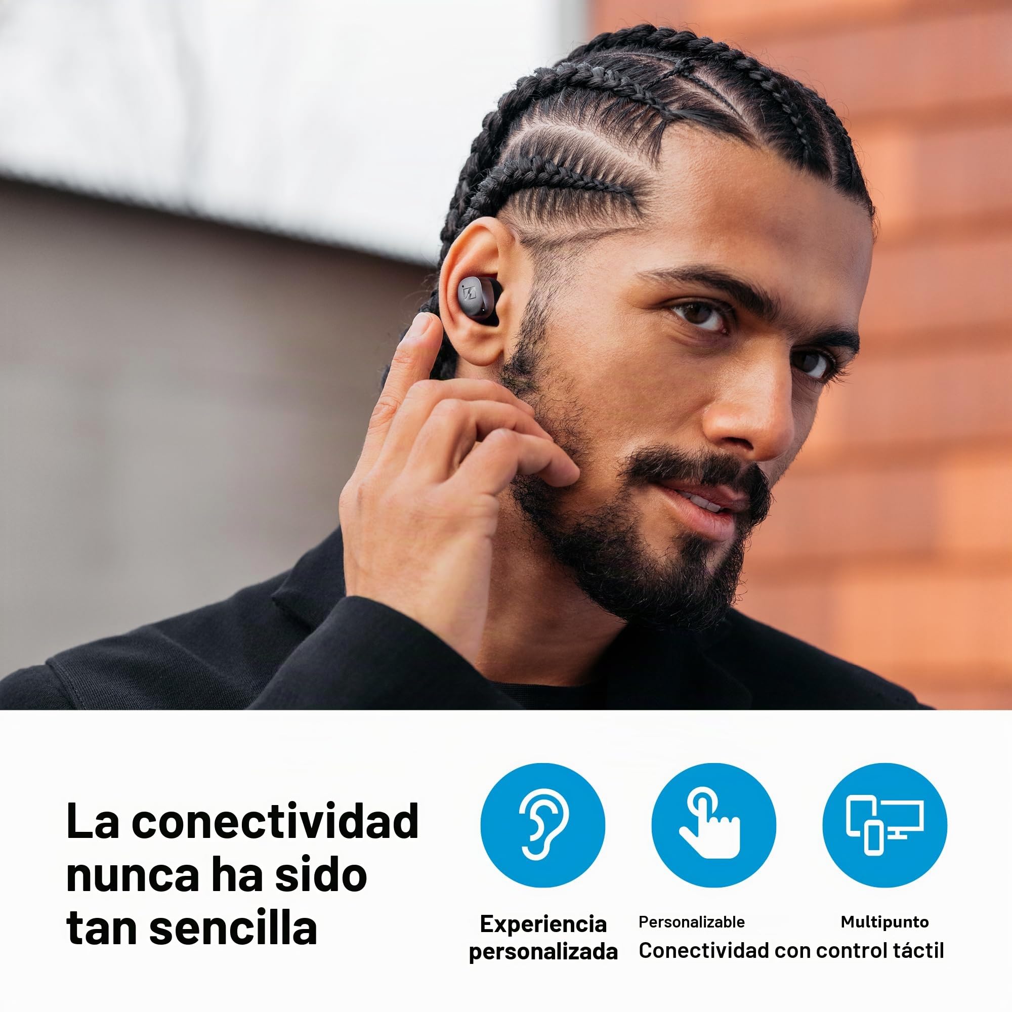 Sennheiser MOMENTUM True Wireless 4 auriculares inteligentes - Bluetooth 5.4, sonido nítido, diseño cómodo, 30 horas de autonomía y cancelación de ruido activa adaptativa - negro cobrizo