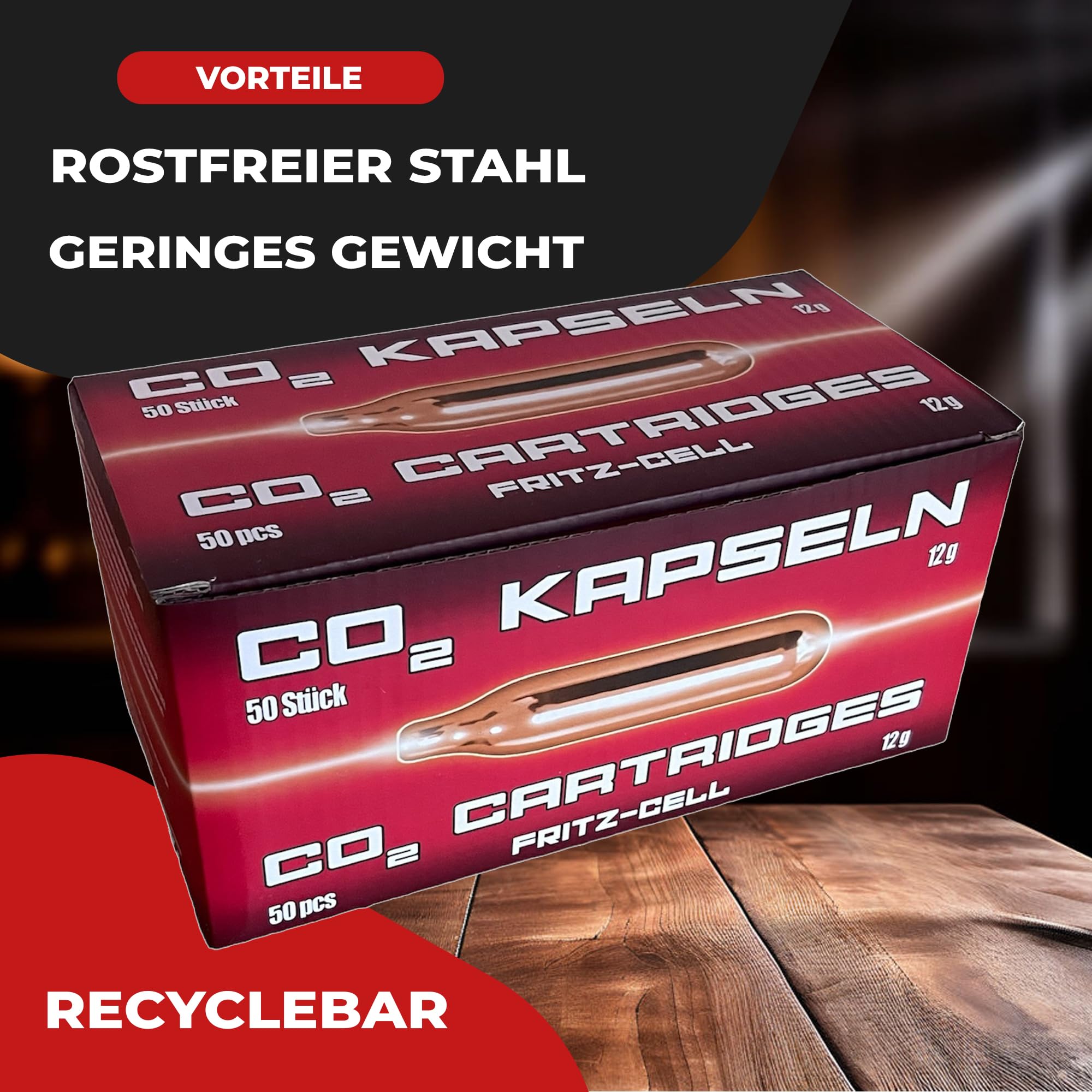 fritz-cell 12g CO2 5 Kapseln Patronen für Softair
