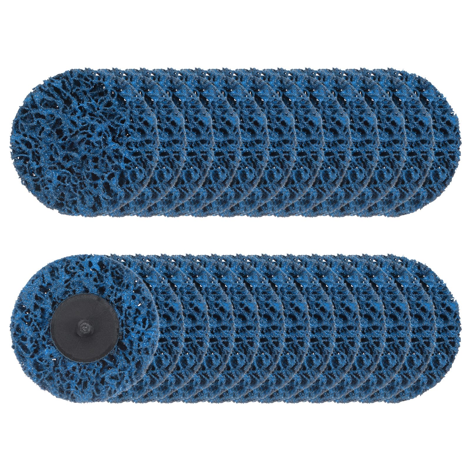 HARFINGTON 25 discos de lijado de cambio rápido de 7.6 cm, grano 60, tipo R, rollo de bloqueo de carburo de silicio, papel de lija para amoladora de troquel, corte rápido, color azul oscuro