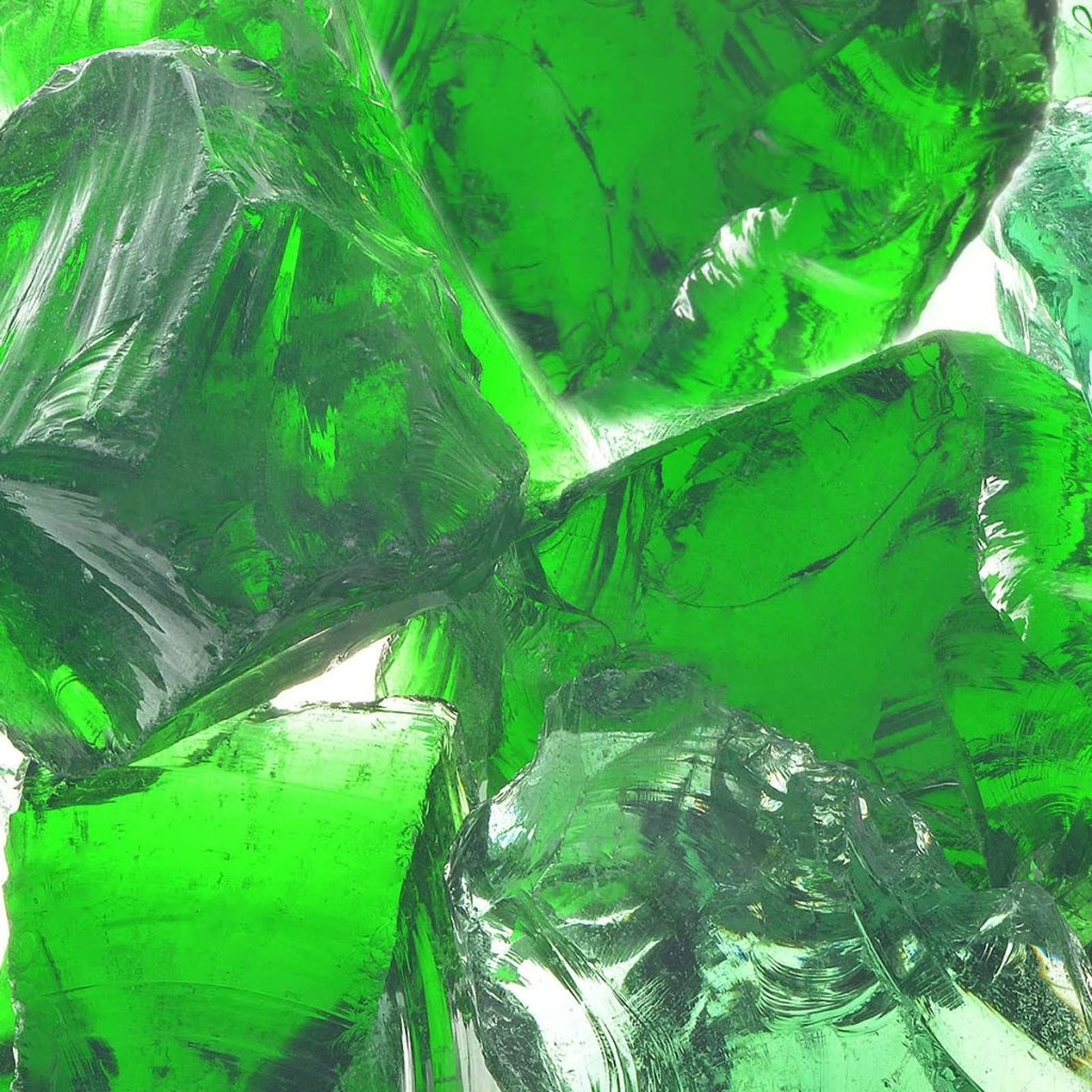Rocce Gabione Vetro Verde 60-120 mm 25 kg,Decorazione per Acquario,in Resina,Riproduzione di Una Roccia Naturale,Dipinto a Mano