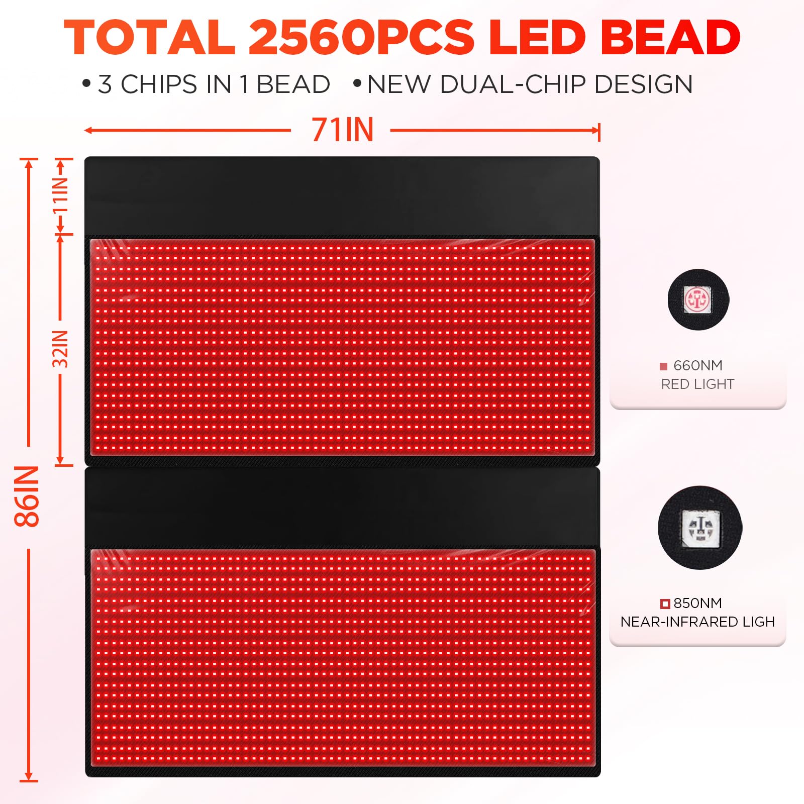 Red Light Therapy Mat - Infrared Light Therapy Device With 2570 Red Light 660nm - View #7