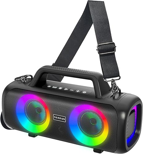 Miniatura 11 de Altavoz Bluetooth portátil inalámbrico, sonido fuerte de 140 W (máximo) con 2 subwoofers y 2 tweeters, más refuerzo de graves, altavoz impermeable