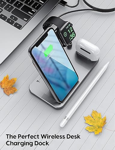 Miniatura 7 de Estación de carga inalámbrica 4 en 1, soporte de carga rápida mejorado 2021 para iWatch Series 76SE5432, AirPods y lápiz, compatible con iPhone