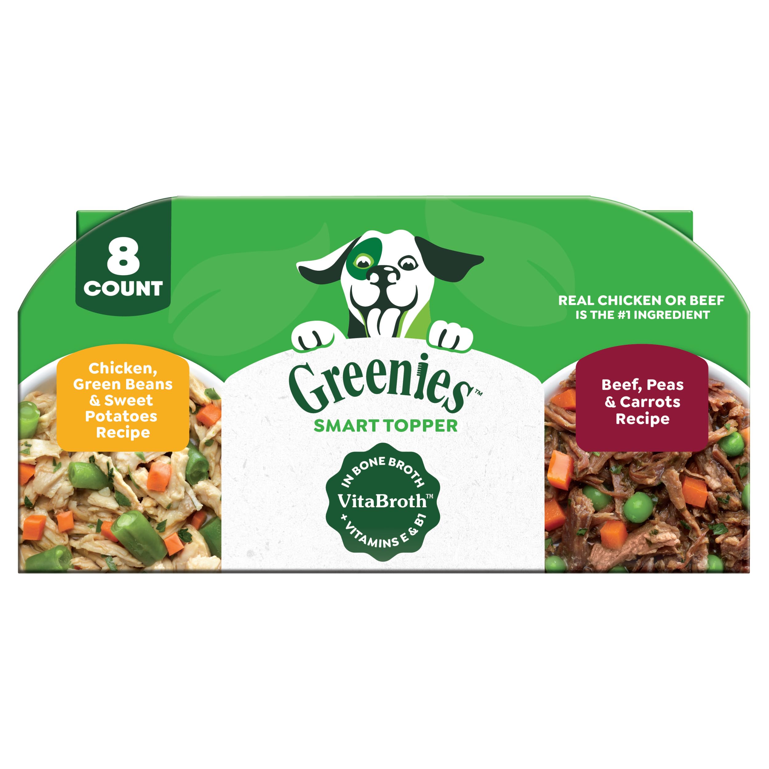 Greenies Smart Topper Wet Dog Food Complement, Beef &amp; Chicken, 2 oz, 8 ct