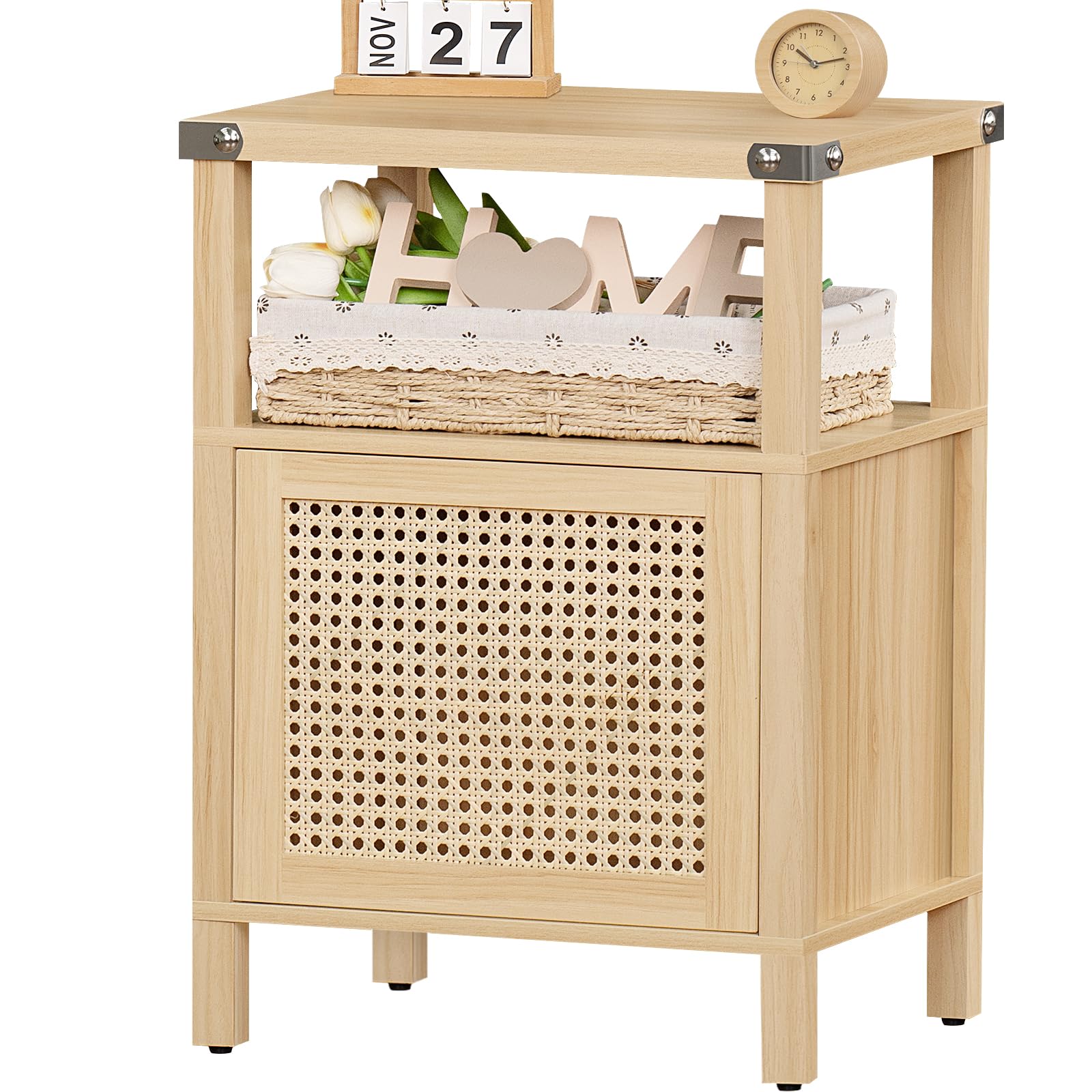 Amazon.com: Lerliuo Rattan Nightstand, Boho Side End Table with