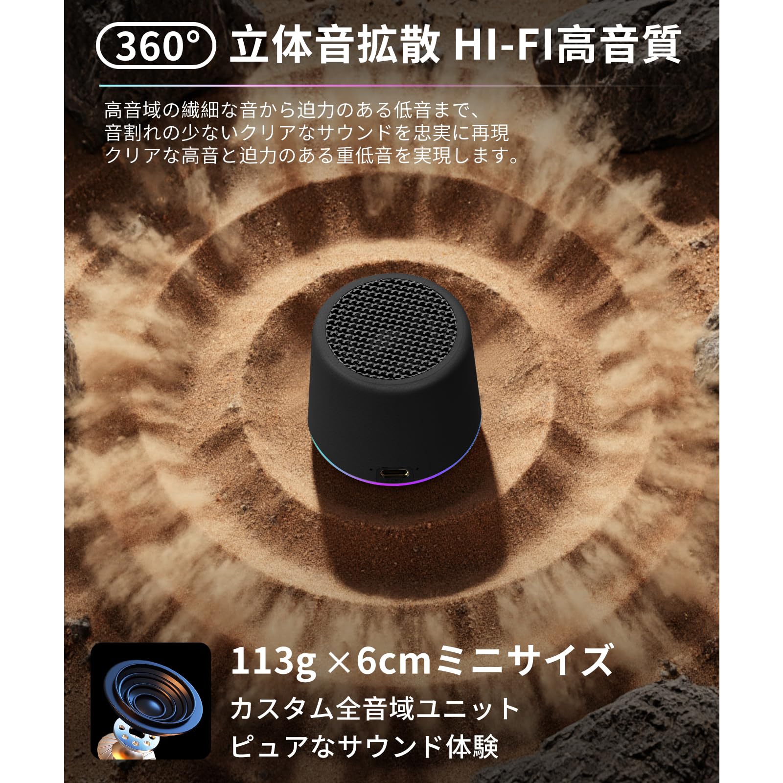 Amazon.co.jp: 2026新型 Bluetooth スピーカー IPX7 防水耐衝撃 小型