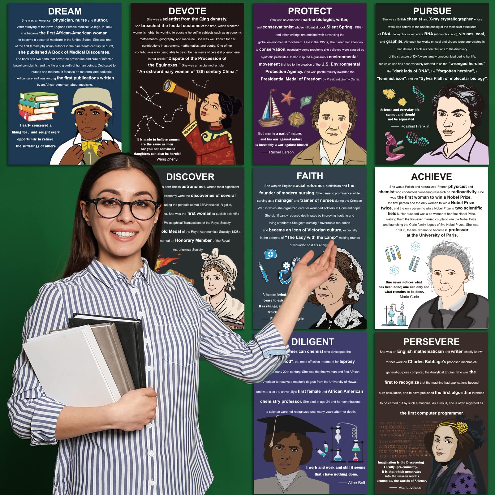 Snapklik.com : 9 Pieces Woman Scientists Posters Famous Woman ...