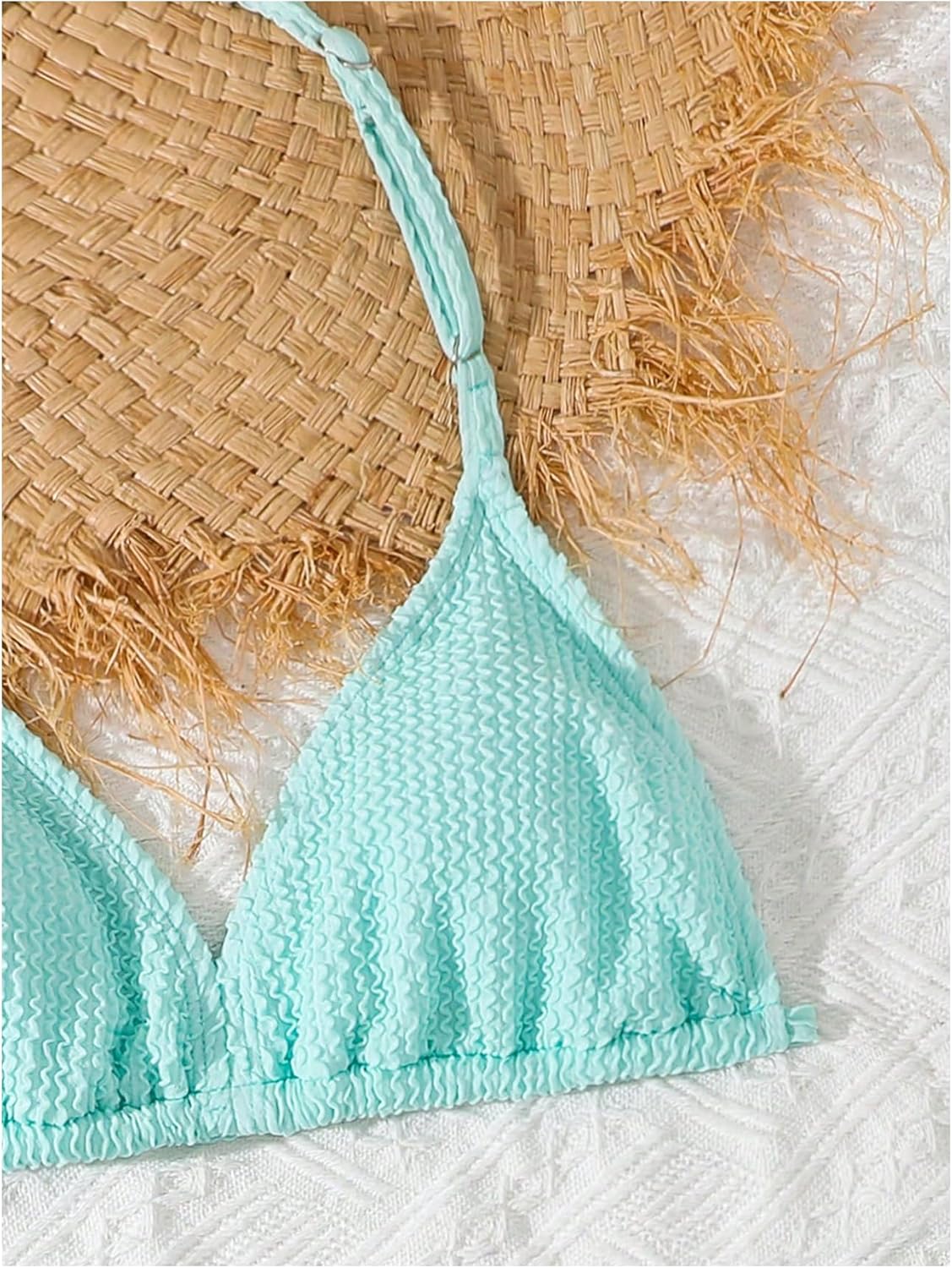 SHENHE Girl's 3 Piece Swimsuits with Cover Up Skirt Halter Triangle Bathing Suits Bikini Set - Image 4