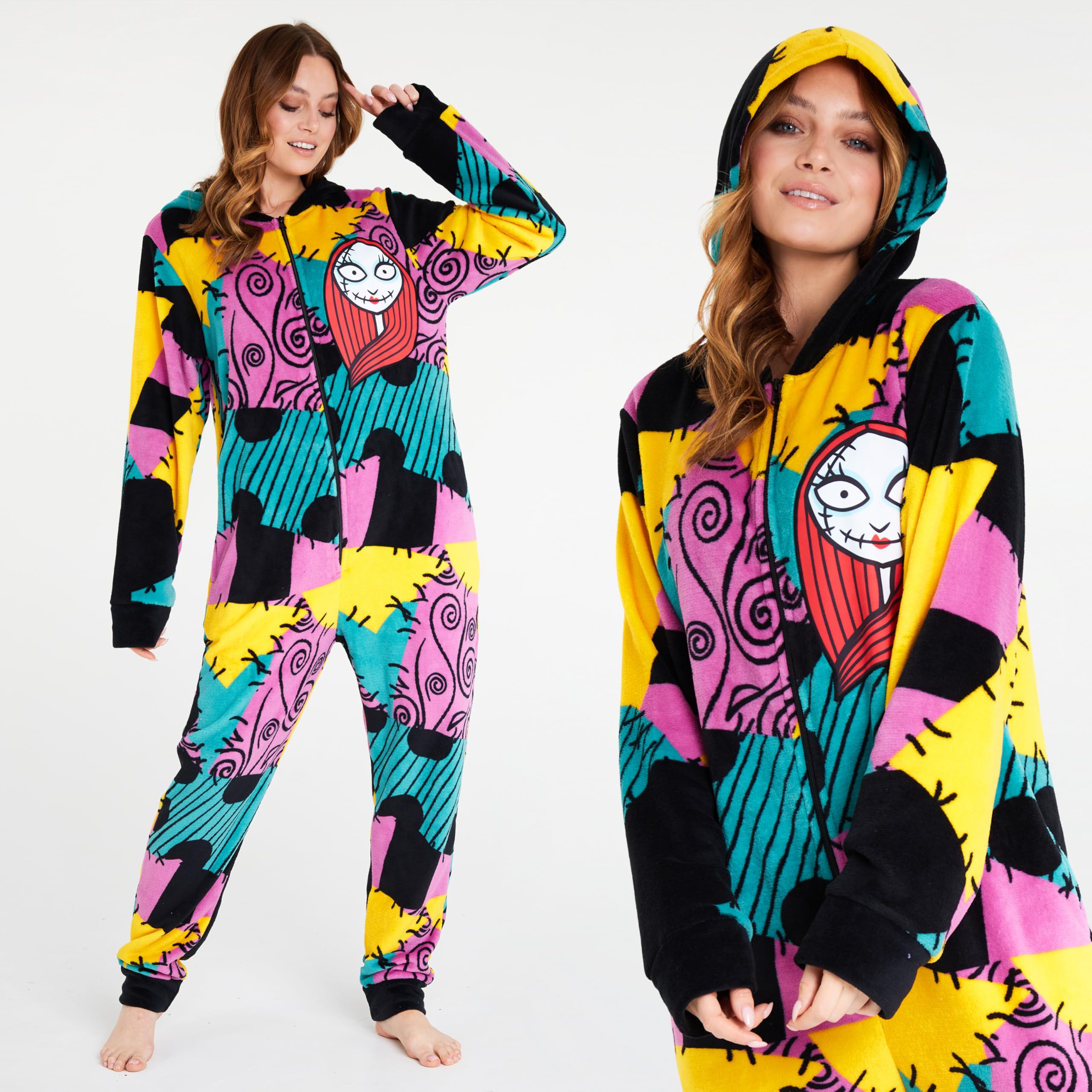 Disney The Nightmare Before Christmas Pile Pigiama Intero con Cappuccio Donna