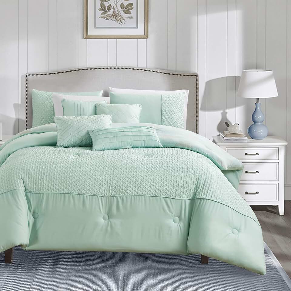 mint green comforter
