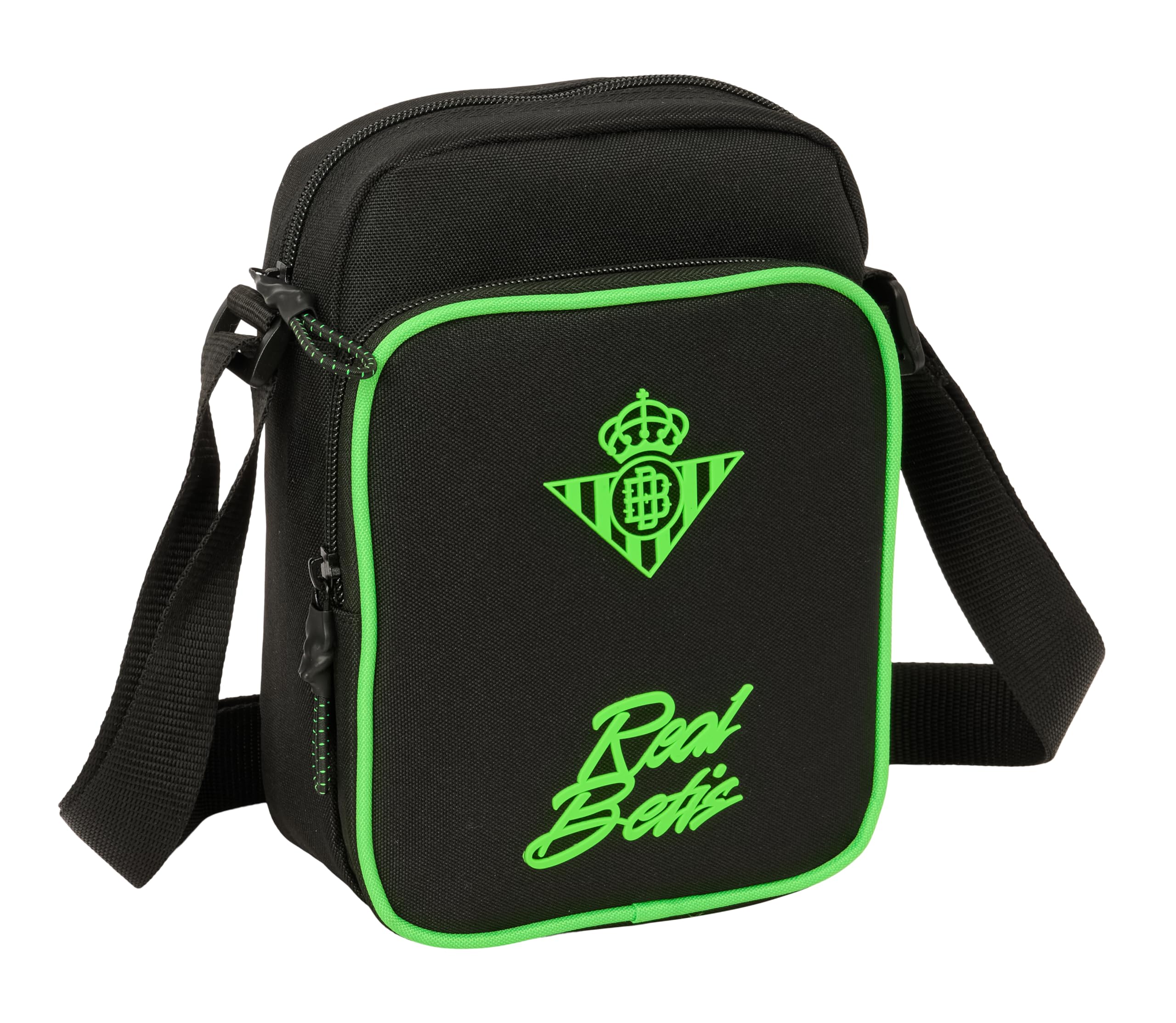 Real Betis Balompié – Shoulder Bag with External Pocket, Pencil Case, Shoulder Strap, Comfortable and Versatile, Quality and Resistance, 16 x 6 x 22 cm