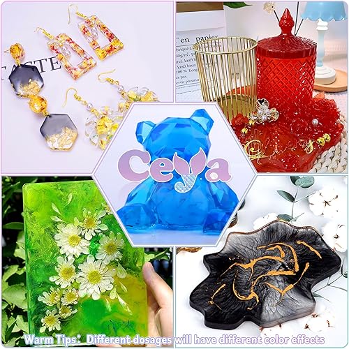 Miniatura 7 de Ceya Pasta de pigmento de resina azul cielo, 3.5 onzas3.53 oz, pigmento de tinte epoxi opaco, colorante concentrado superior para colorante de