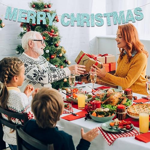 Miniatura 4 de BEISHIDA Kit de Banner de Letras DIY de 116 Piezas con Purpurina Azul Bebé Haz Tu Propio Banner, Incluye 111 Letras y Números, 3 Cuerdas y 2