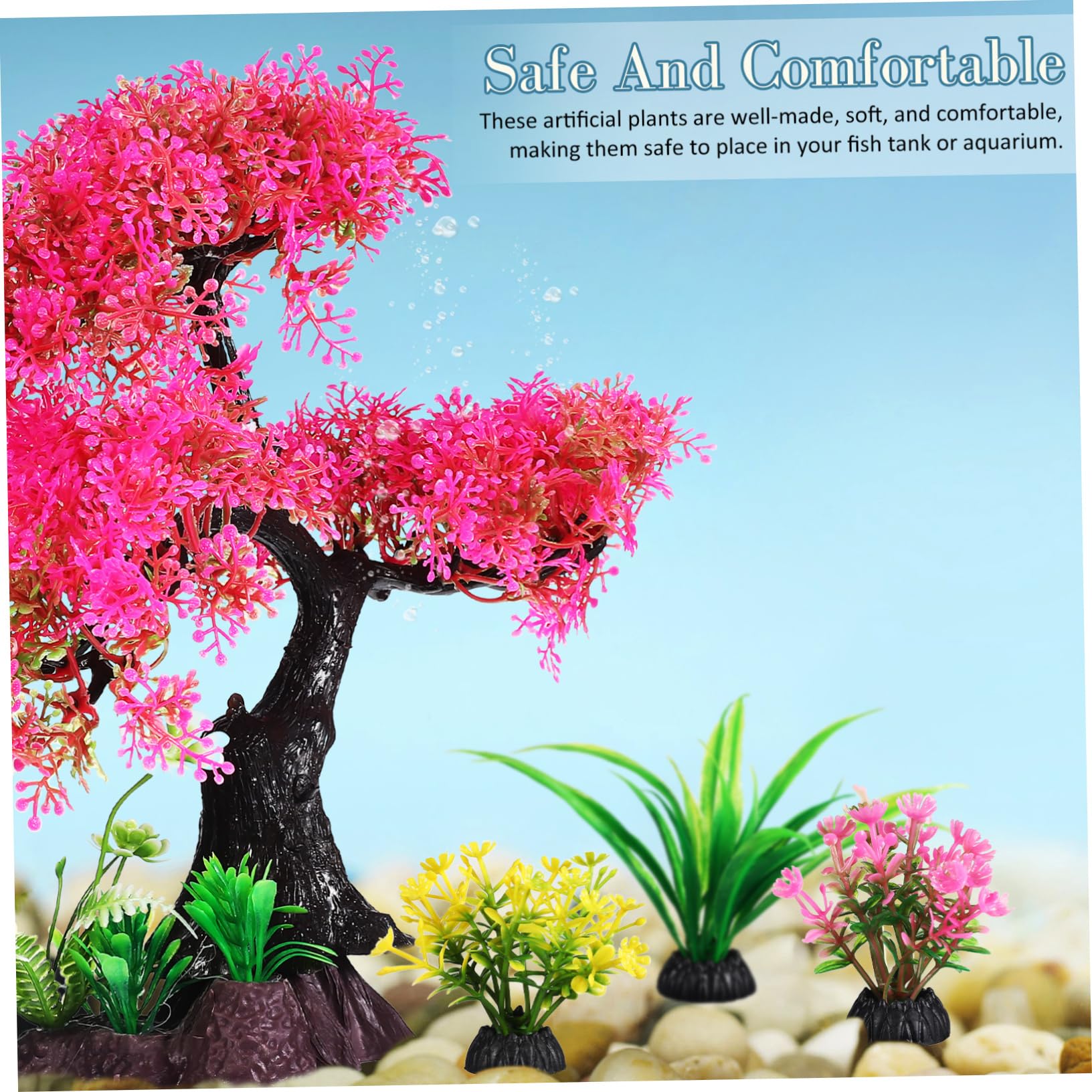 Toyvian 30 Pièces Aquatique en Plastique Pin Décorations D'Aquarium Betta Décor D'Aquarium Fausses Plantes pour Aquarium Plantes Décor