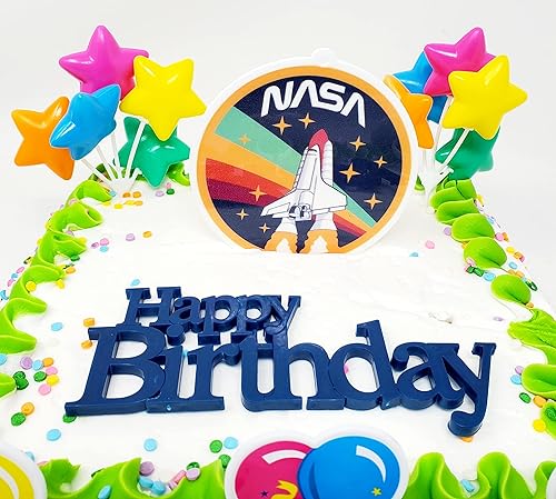 Miniatura 2 de NASA Space Travel Exploration Rocket Ship - Juego de decoración para pastel de cumpleaños