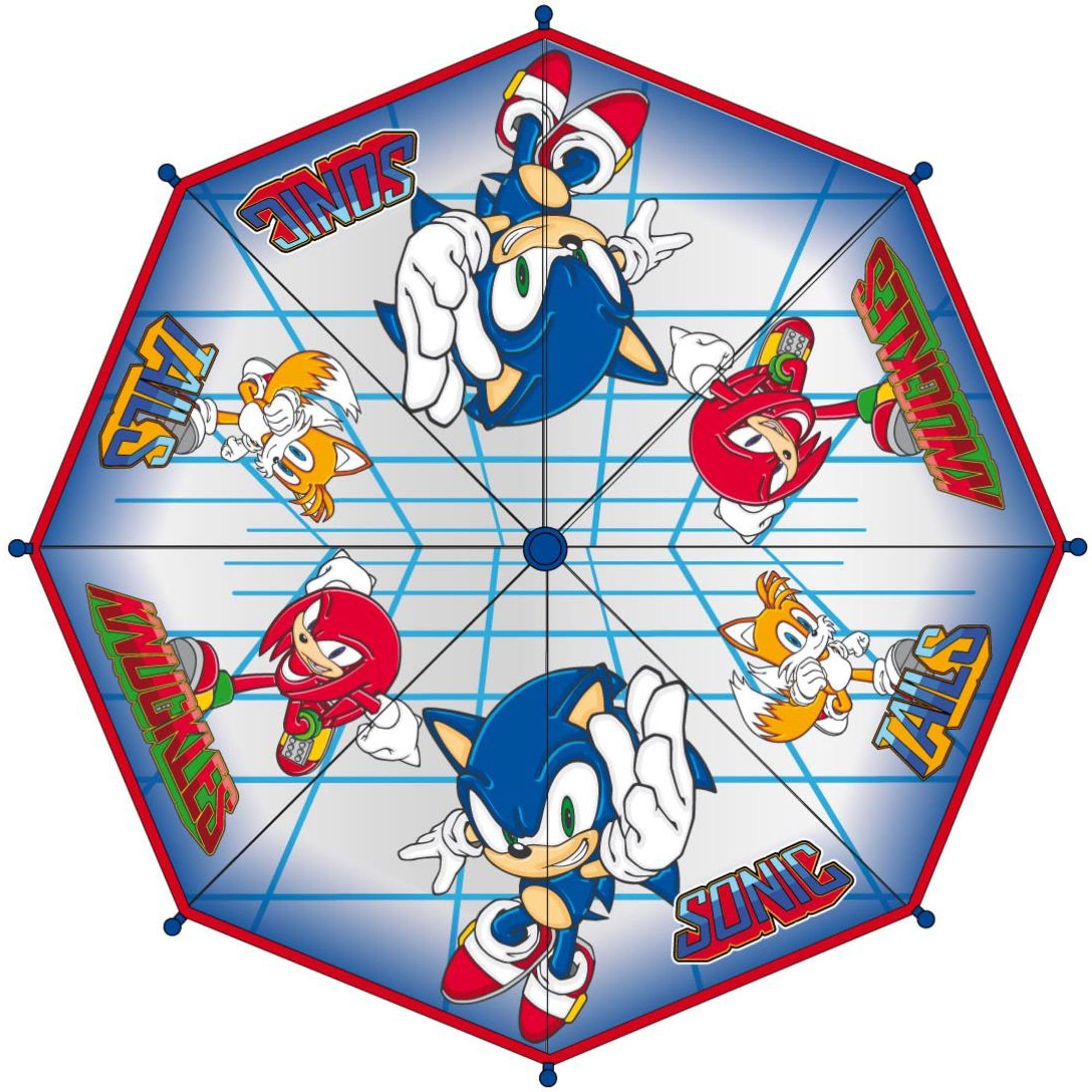 CERDÁ LIFE'S LITTLE MOMENTS Ombrello per bambini Sonic the Hedgehog dal design dinamico – Ombrello antivento per bambini con illustrazioni sicure e apertura a mano adatta ai bambini