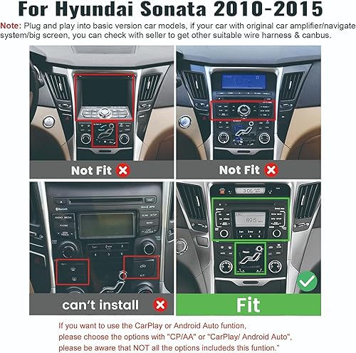 Miniatura 2 de CarPlay Android Auto Autoradio Navegación de Coche Estéreo GPS Radio 9 "IPS Pantalla Táctil Headunit Tablet para Hyundai Sonata 2010-2014 si