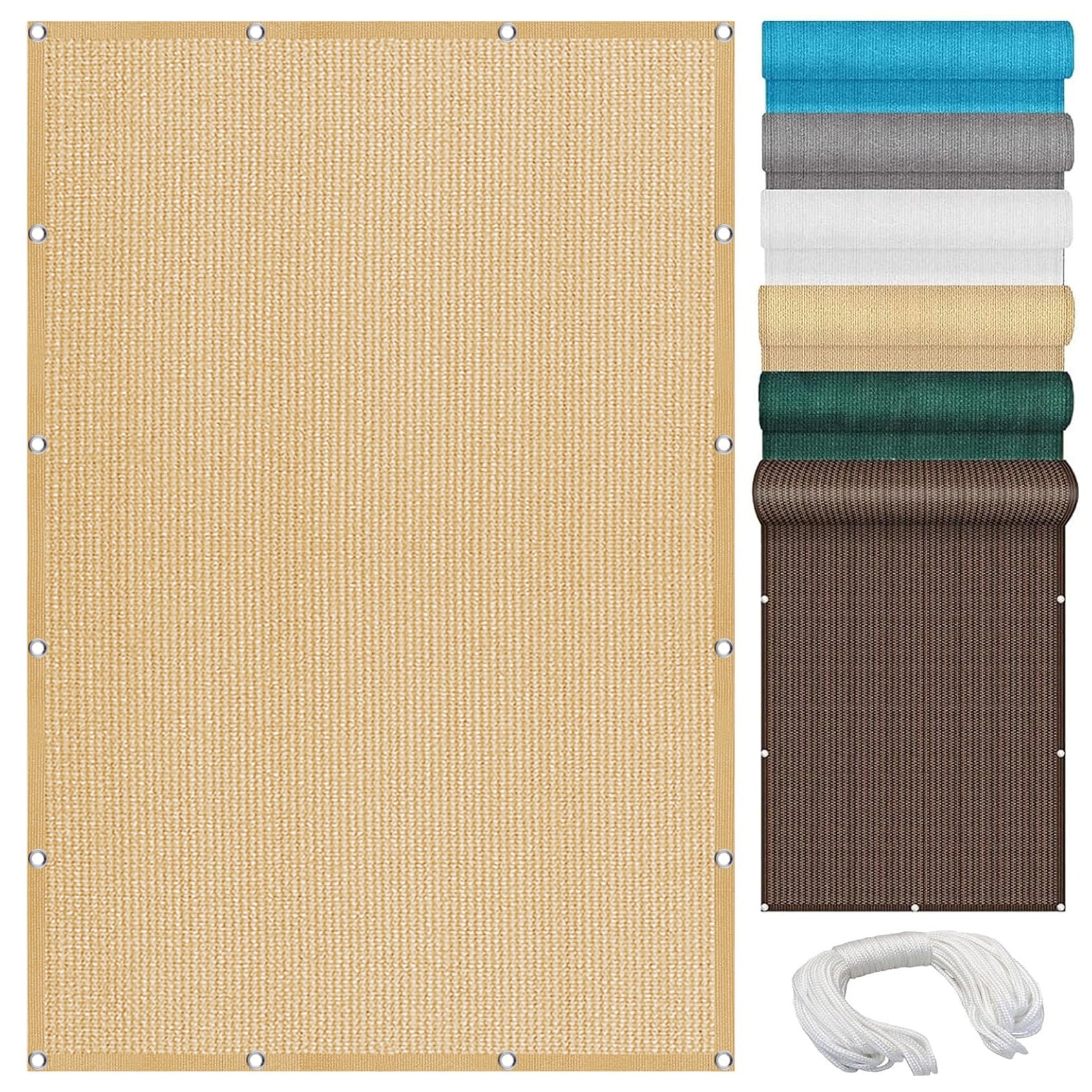 Filet d'ombrage rectangulaire jaune sable pour aménager une pergola de jardin