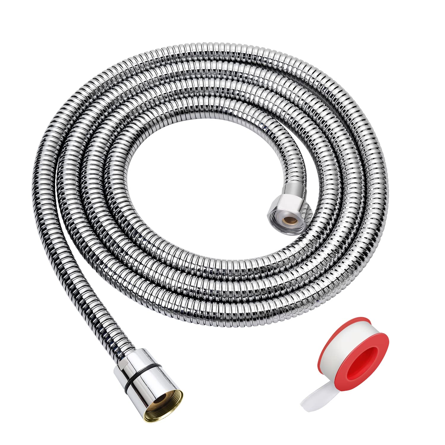 Shower Hose, 59 Inches Long Stainless Steel Handheld Shower Head Hose with Brass Insert and Nut - Durable and Flexible