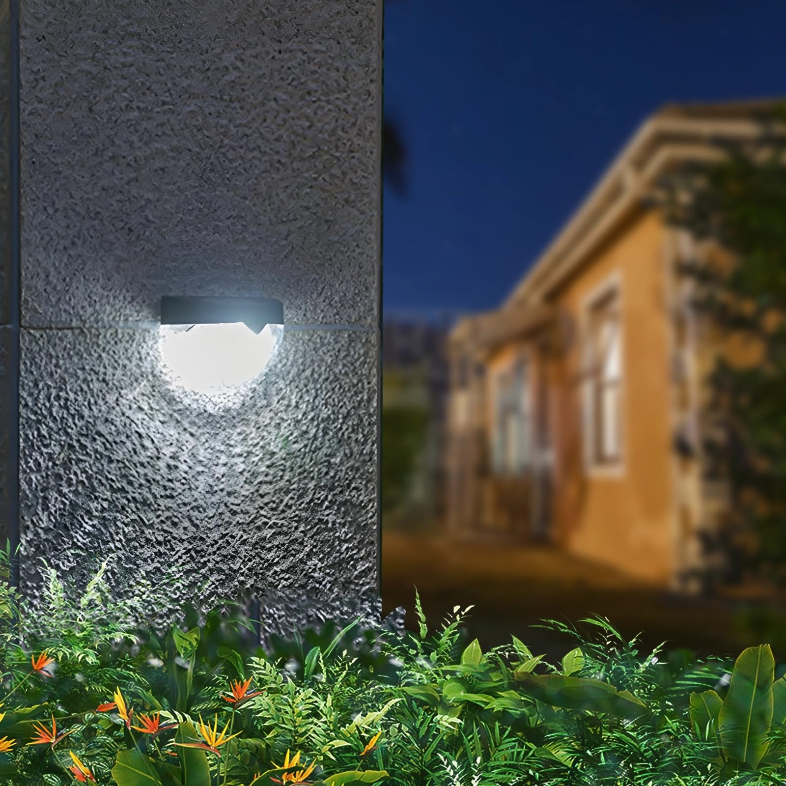 Solarne lampy ogrodzeniowe, półokrągła konstrukcja, zewnętrzne lampy ścienne ogrodowe, wodoodporne oświetlenie krajobrazu zasilane energią słoneczną ABS, dekoracyjne światła drogowe na podwórko