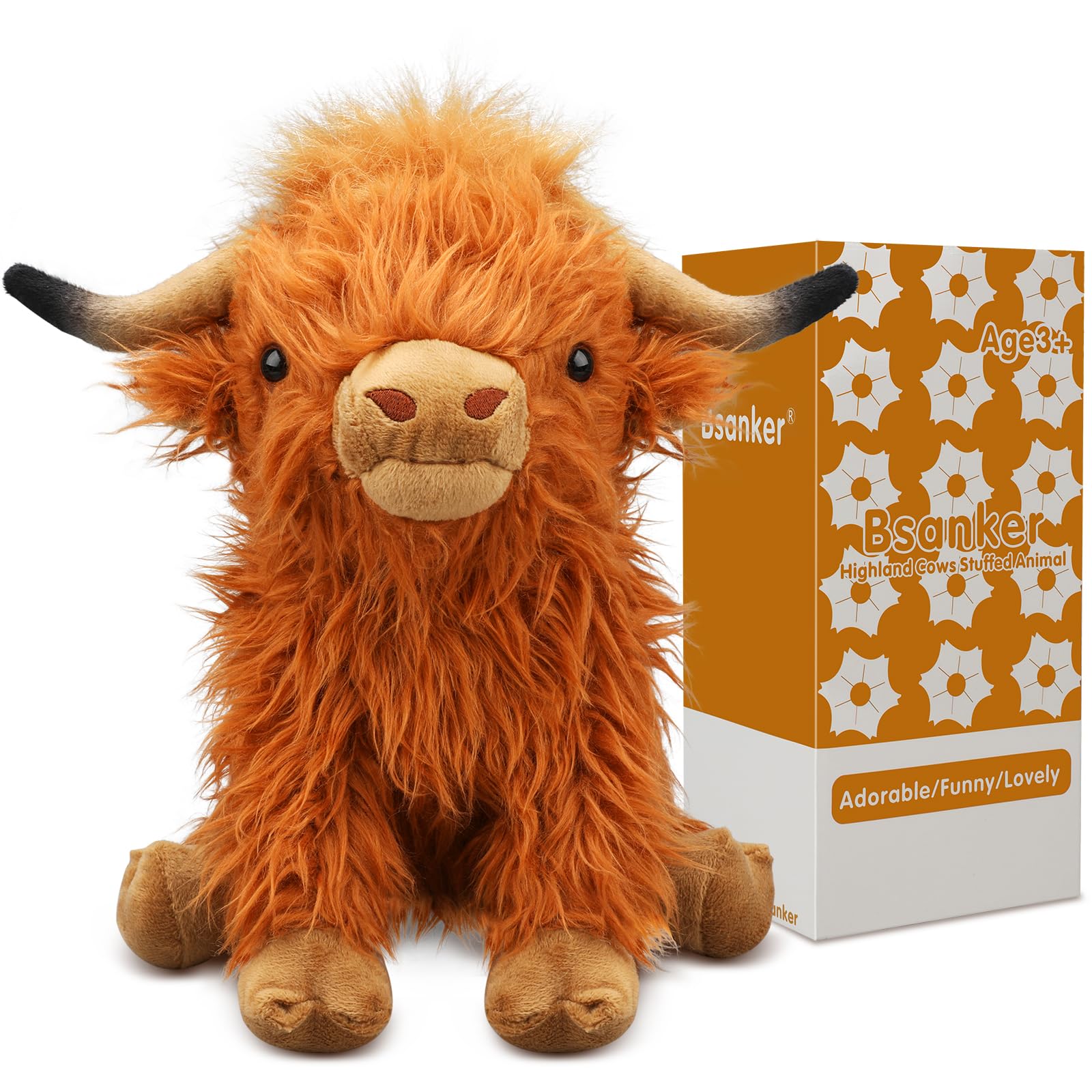 Amazon.com: Bsanker Highland Cows Stuffed Animal, Cute Highland Cow ...
