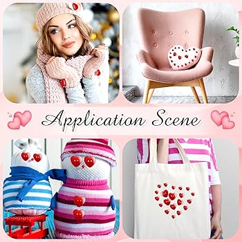 Amazon.com: Zeyune 240 Pcs Heart Buttons Assorted Two Holes