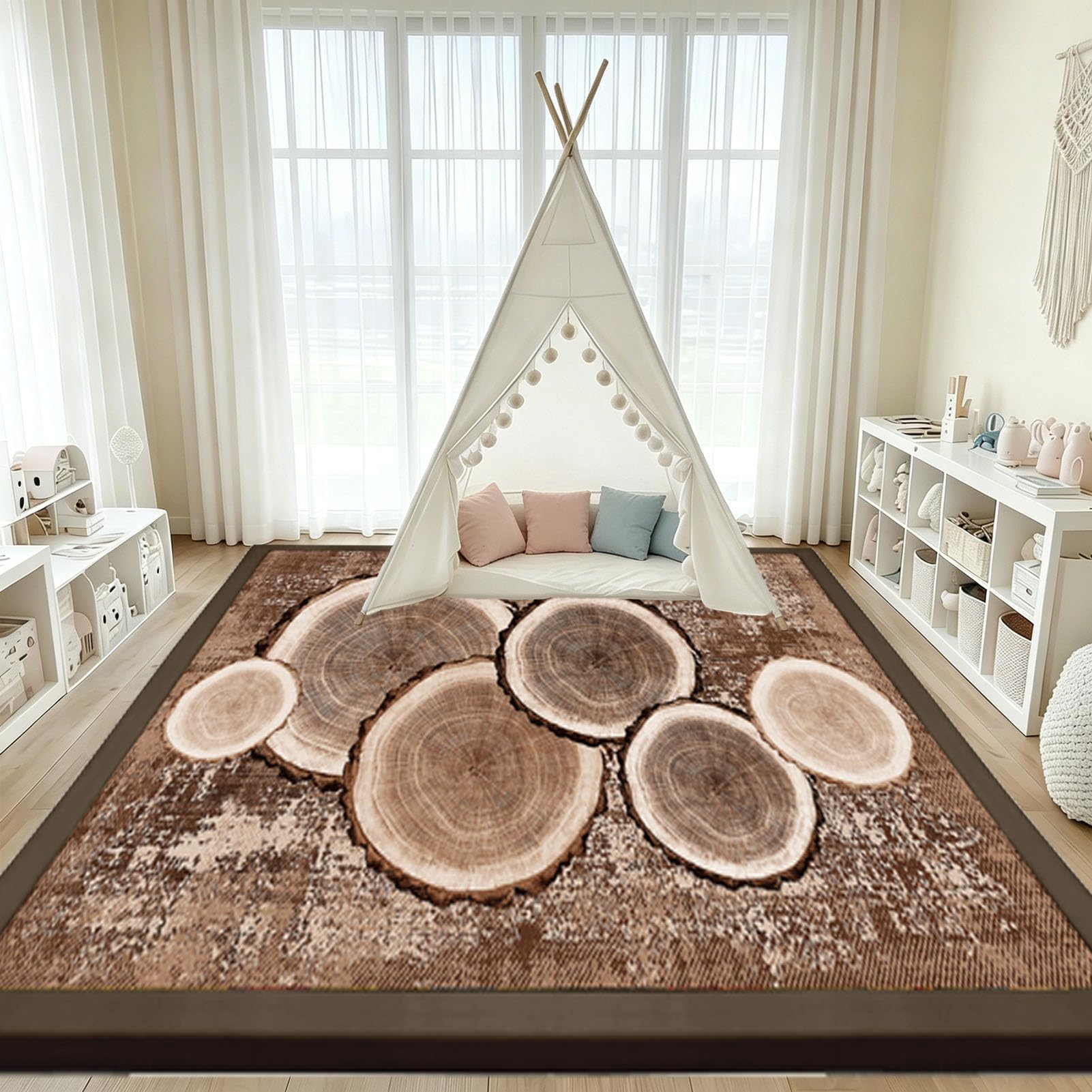 2cm Alfombra Bebe Acolchada 120 x 180 cm Antideslizante, Tapete Bebes con Superficie de Franela, Tapete Actividades de Interior, Alfombras Juegos Bebes Fáciles de Limpiar