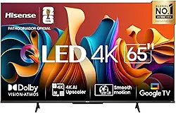 Hisense Smart TV UHD 4K QLED 65" Polegadas 65Q6N Google TV com HDR10+, Dolby Atmos, Sports Mode, Game Mode Plus e Compatível com Alexa
