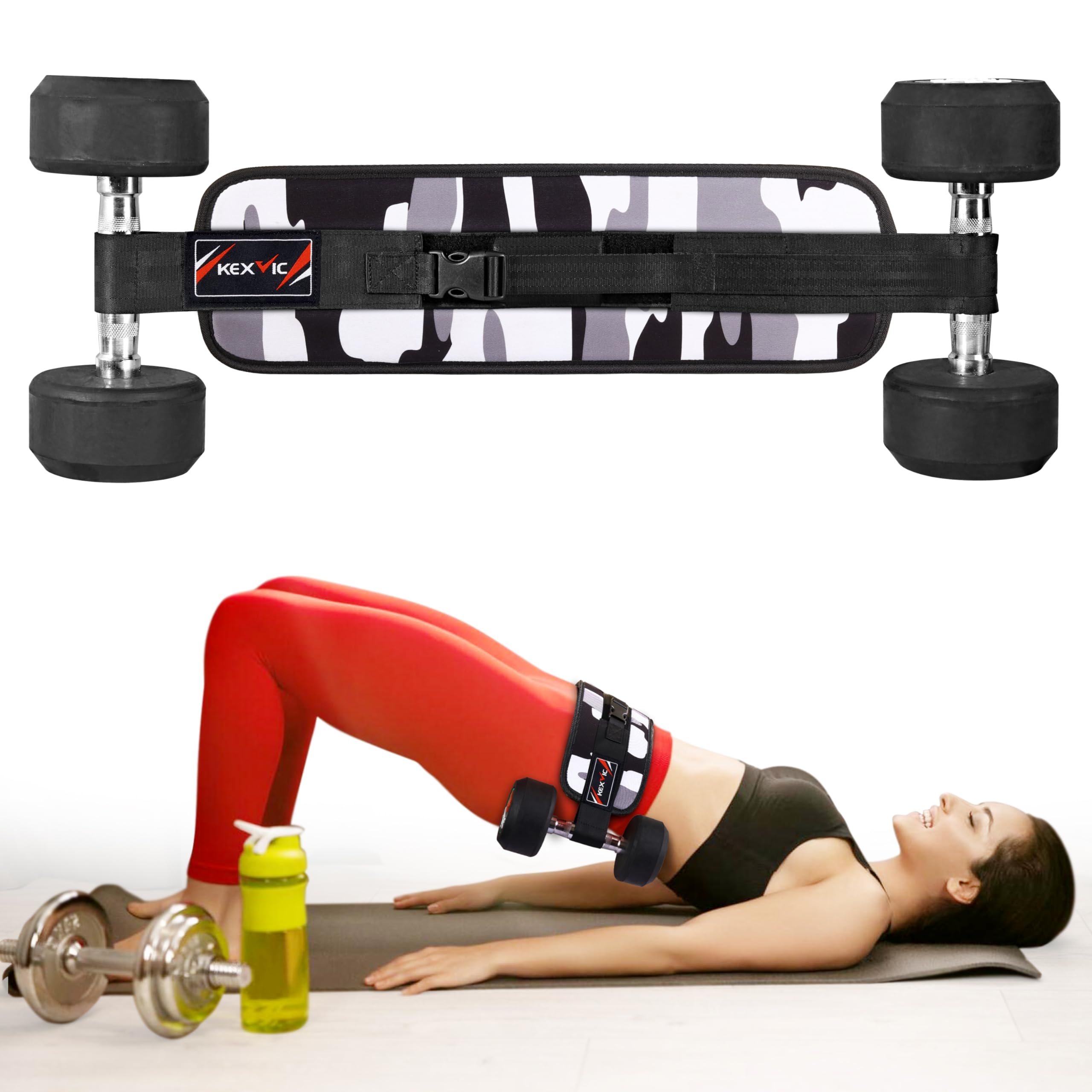 Hip Thrust Belt for Exercise- Booty Belt for Heavy Dumbbells, Kettlebells Weight Use- Premium Padded Hip Thrust Slip Resistant Home Gym Workout Belt- Booty Builder Glute Equipment