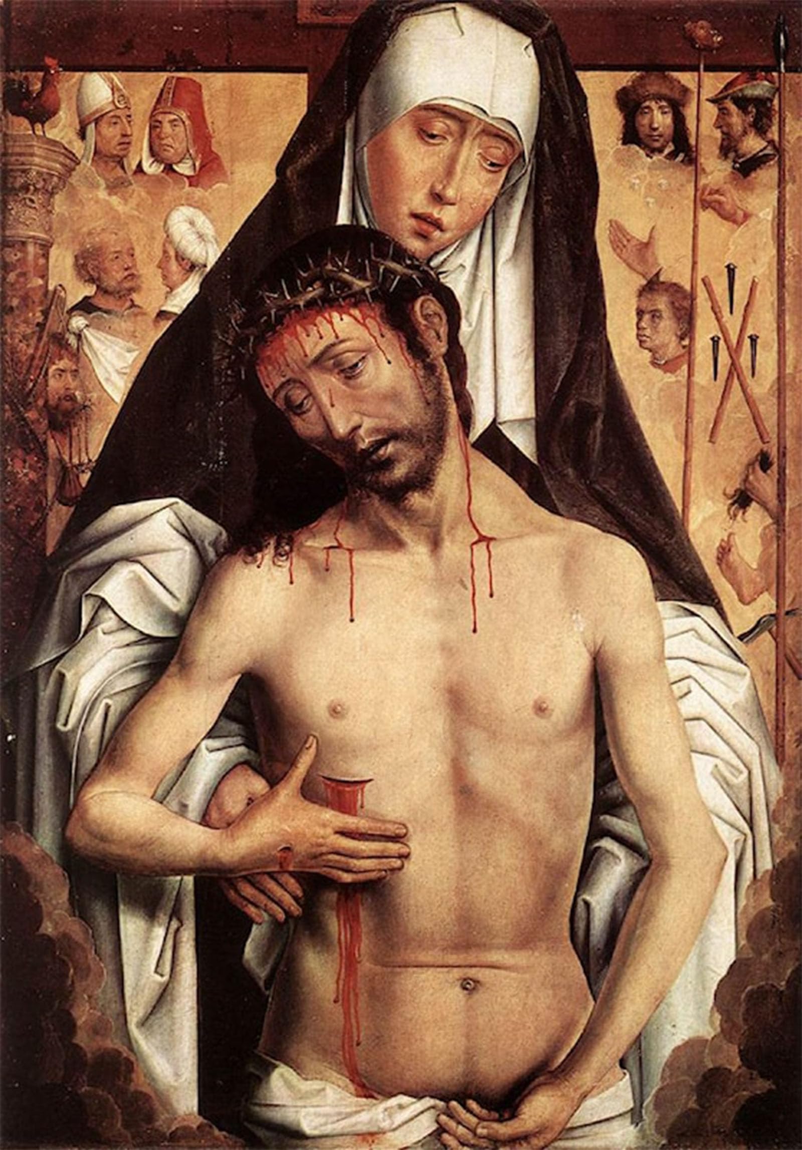 POSTERIIk Vintage Classic Picture Landscape Artwork The Virgin Showing the Man of Sorrows Hans Memling Portrait Canvas Painting for Office Home Decor 60x90cm
