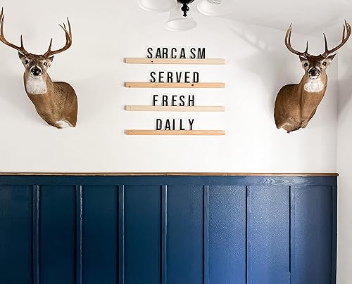 Miniatura 2 de Repisa de letras personalizable, 5 opciones de color y tamaños, elige entre 132 o 264 letras/números, haz diferentes citas, natural (sin mancha),